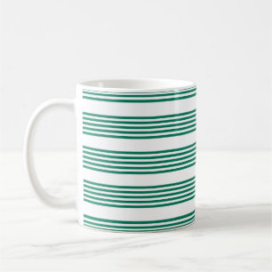 Mug Motif à cinq bandes vert et blanc de la forêt