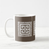 Mug Motif à clé grecque blanc et marron Design (Gauche)