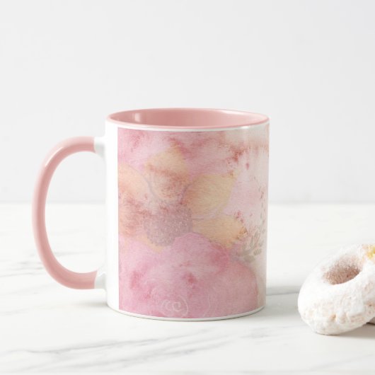 Mug Motif à Cravate Pastel rose doux (Avec donut)