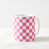 Mug Motif À damiers chèque rose blanc (Devant droit)