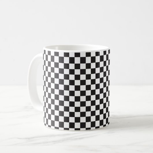 Mug Motif À damiers noir et blanc (Devant gauche)