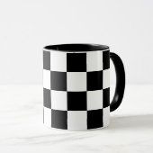 Mug Motif À damiers noir et blanc (Devant droit)