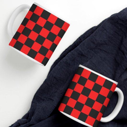 Mug Motif À damiers rouge et noir