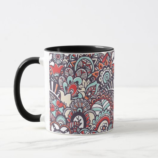 Mug Motif à doodle floral Paisley (Gauche)