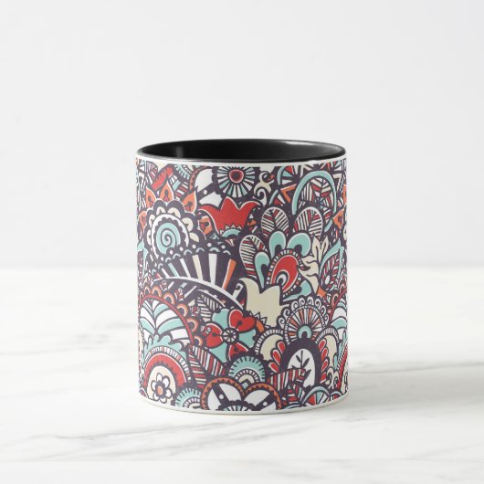Mug Motif à doodle floral Paisley (Centre)