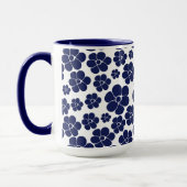 Mug Motif à fleurs - Bleu et Blanc (Gauche)
