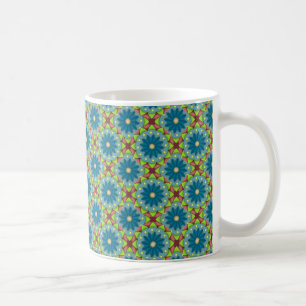 Mug Motif à fleurs bleu vert