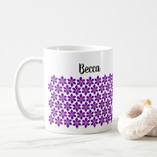 Mug Motif à fleurs Clematis violet gras personnalisé