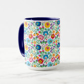 Mug Motif à fleurs d'art populaire 2 (Devant gauche)