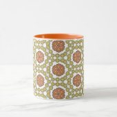 Mug Motif à fleurs rétro jaune et orange (Centre)