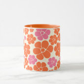 Mug Motif à fleurs - rose, orange et crème (Centre)