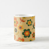 Mug Motif à fleurs Vintage orange rétro (Centre)