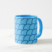Mug - Motif à l'échelle de poisson bleu (Devant droit)