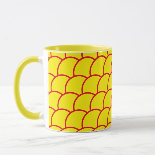 Mug - Motif à l'échelle de poisson jaune (Gauche)