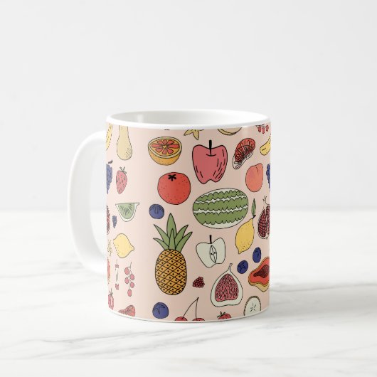 Mug Motif à main de fruits (Devant gauche)