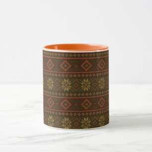 Mug Motif à motif classique d'automne île fair/tricot