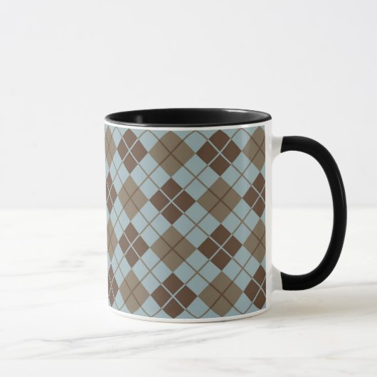 Mug Motif à motifs de losanges dans le bleu et le (Droite)