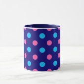 Mug Motif à pois bleu marine rose cyan (Centre)