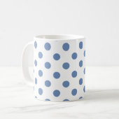 Mug Motif à pois bleus sur fond blanc  (Devant gauche)