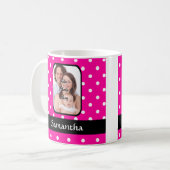 Mug Motif à pois rose chaud (Devant gauche)