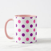Mug Motif à pois rose violet blanc (Gauche)