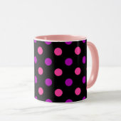 Mug Motif à pois rose violet noir (Devant droit)