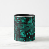 Mug Motif à pois vert turquoise sur noir (Centre)