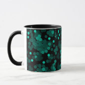 Mug Motif à pois vert turquoise sur noir (Gauche)