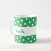 Mug Motif à pois verts Rétro (Devant gauche)