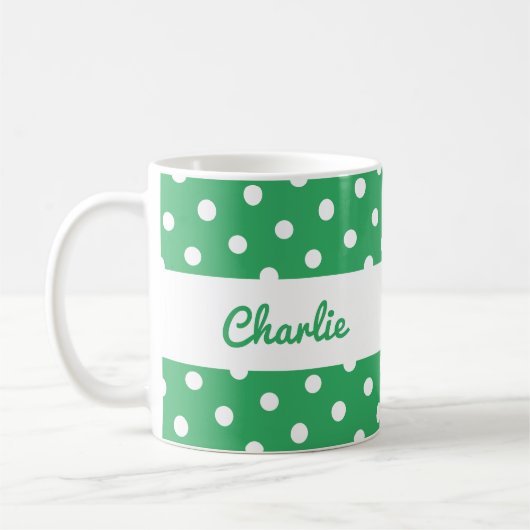 Mug Motif à pois verts Rétro (Gauche)