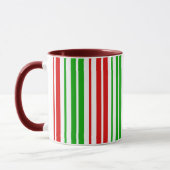 Mug Motif à rayures blanches rouges et vertes (Gauche)