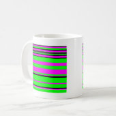 Mug Motif à rayures couleur noir rose chaud (Devant gauche)