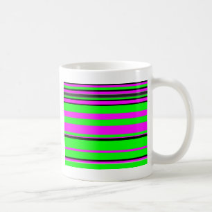Mug Motif à rayures couleur noir rose chaud