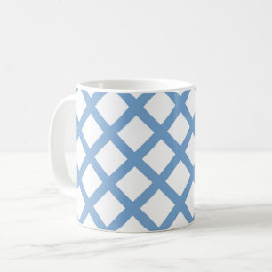 Mug Motif à rayures diamantées Harlequin bleu blanc