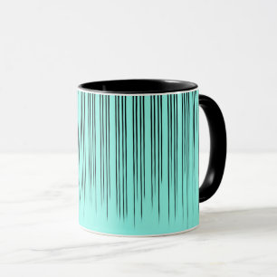 Mug Motif à rayures élégant noir/turquoise