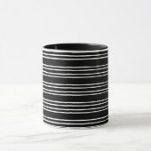 Mug Motif à rayures noir et blanc cool (Centre)
