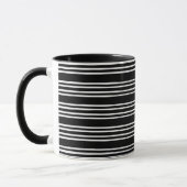 Mug Motif à rayures noir et blanc cool (Gauche)