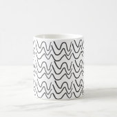 Mug Motif à rayures ondulées noir et blanc (Centre)