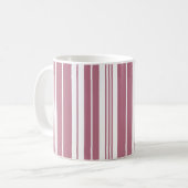 Mug Motif à rayures verticales blanches et roses (Devant gauche)