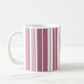 Mug Motif à rayures verticales blanches et roses (Gauche)