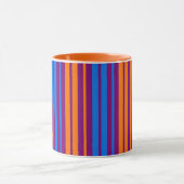 Mug Motif à rayures verticales orange bleu violet (Centre)