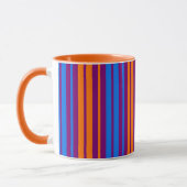 Mug Motif à rayures verticales orange bleu violet (Gauche)