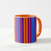 Mug Motif à rayures verticales orange bleu violet (Devant droit)
