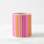 Mug Motif à rayures verticales rose et orange (Centre)