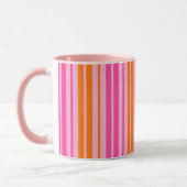 Mug Motif à rayures verticales rose et orange (Gauche)