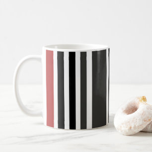 Mug Motif à rayures verticales rouge noir gris