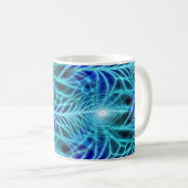 Mug Motif à répétition électrique bleu brillant (Devant droit)
