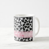 Mug Motif à taches dalmate Merci rose (Devant droit)