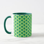 Mug Motif à vagues Art déco - vert jade (Gauche)