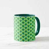 Mug Motif à vagues Art déco - vert jade (Devant droit)